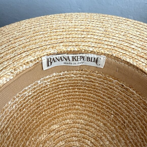 Vintage 80s Banana Republic Wide Brim Straw Raffia Sun Hat main image 7